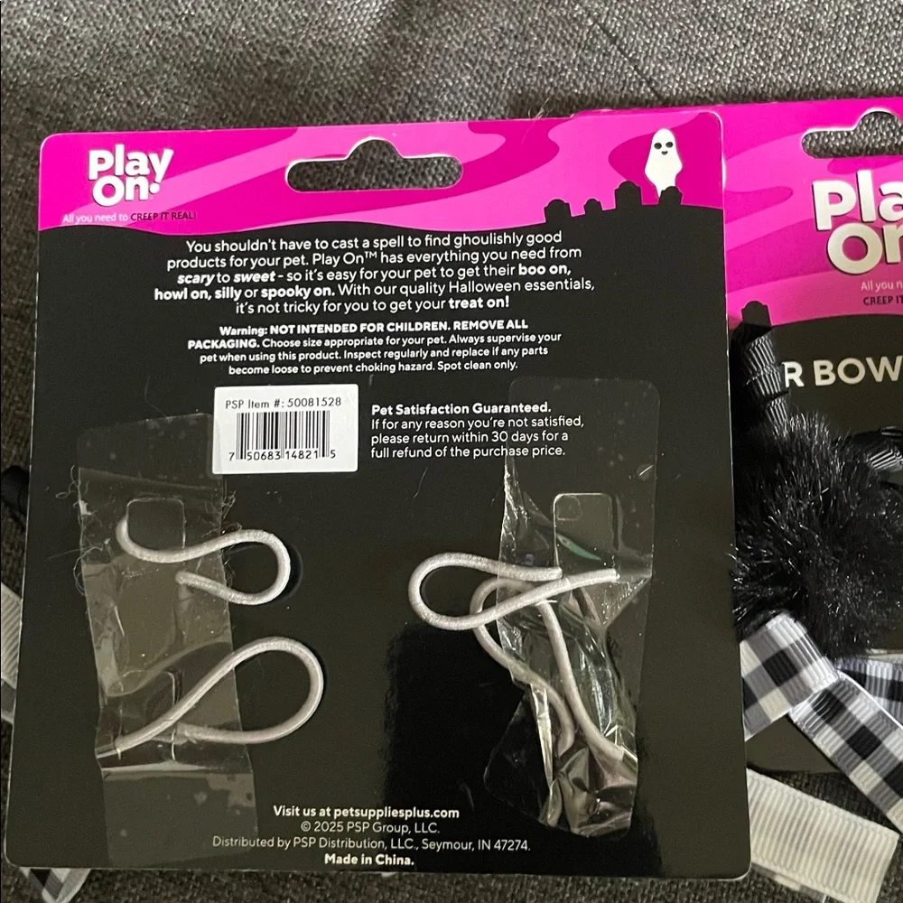 Play On Lot of XS/S Dog Black Pom Pom Hair Bows Denim Scarf Protect Paws Boots